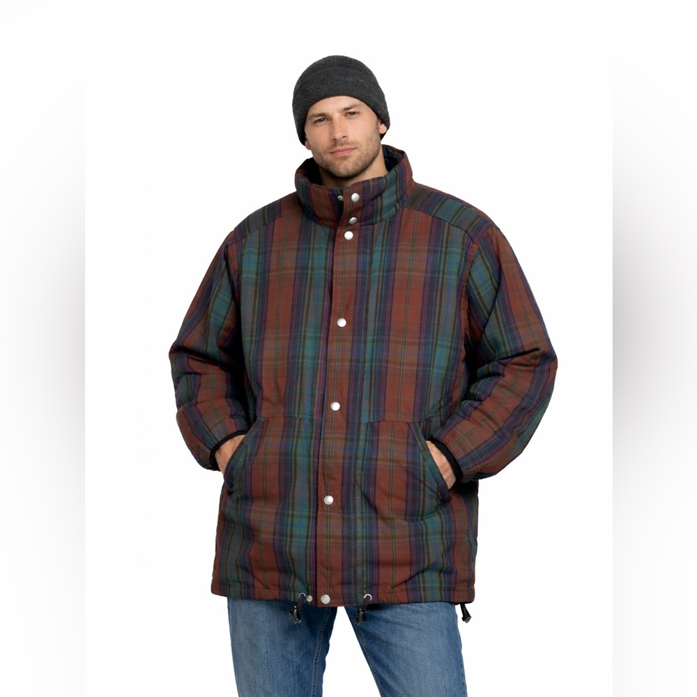 London Fog Plaid Coat Insulated Vtg Outerwear 3M Thinsulate Med Reg Barn Chore